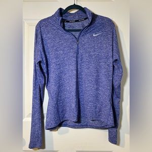 Nike running Dri-Fit track top with thumb holes - heathered purple, size M